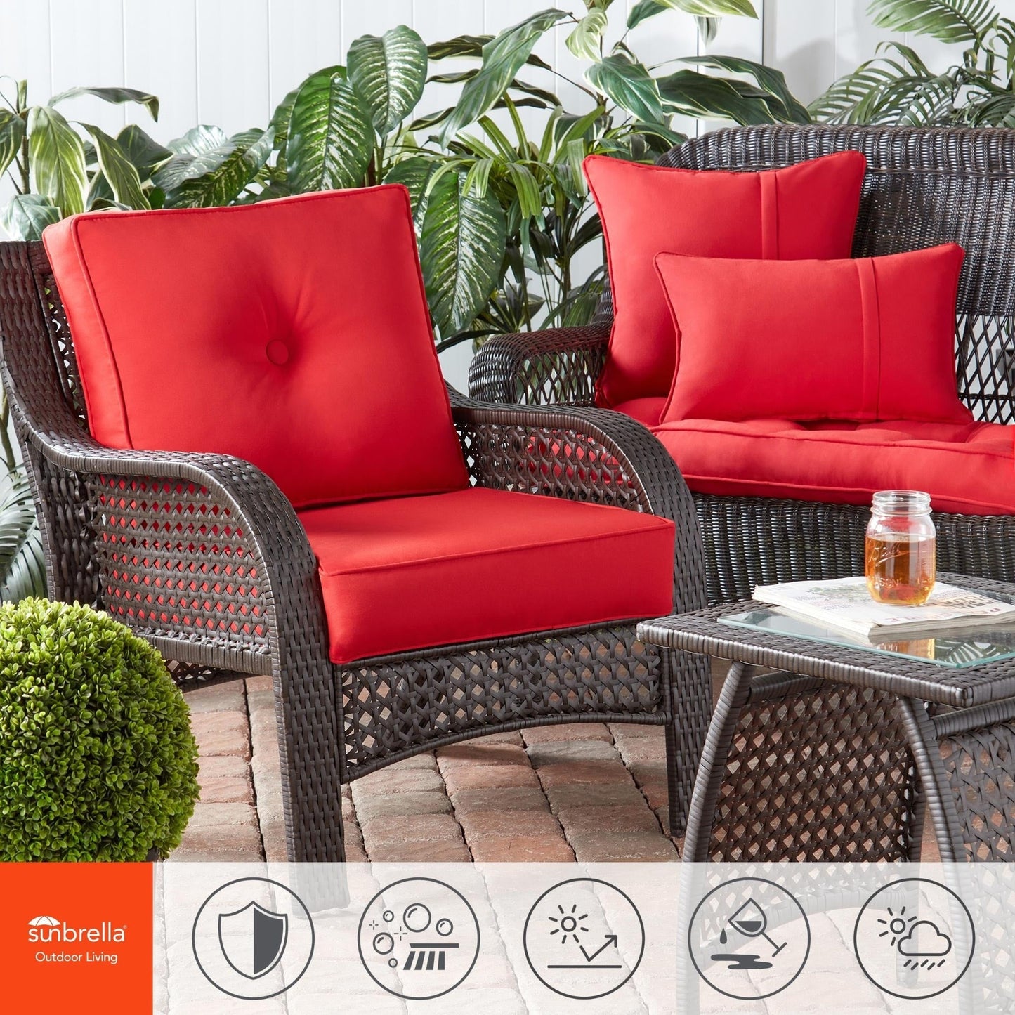 Sunbrella 2-Piece Premium Deep Seat Outdoor Cushion Set