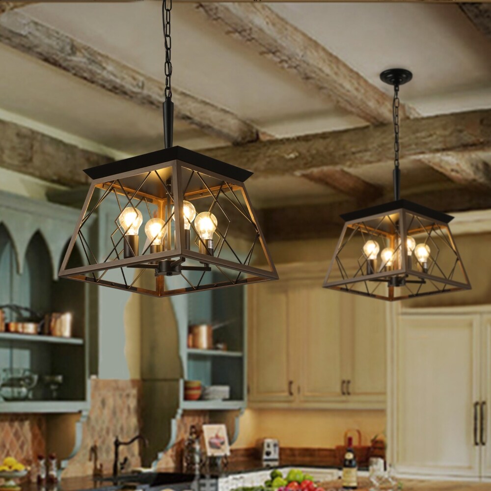 Dimmable 4-Light Farmhouse Chandeliers Light for Dining Room No Bulb