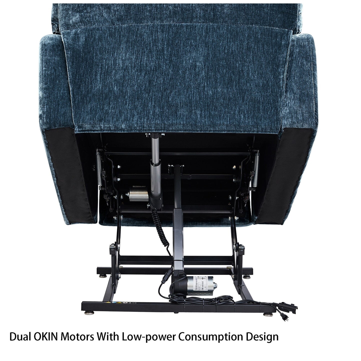 Dual OKIN Motor Lift Recliner for Seniors with Heating, Massage, 180° Lay Flat, and Adjustable Backrest/Footrest