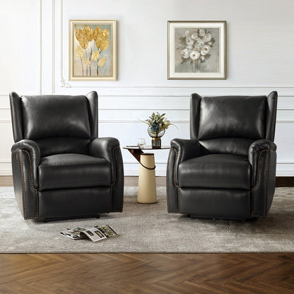 Eduardo Genuine Leather Power Recliner with USB Port Set of 2