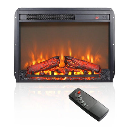 Electric Fireplace Insert with Adjustable Heating, Brightness, Timer and Overheat Protection, 1400W, CSA Listed