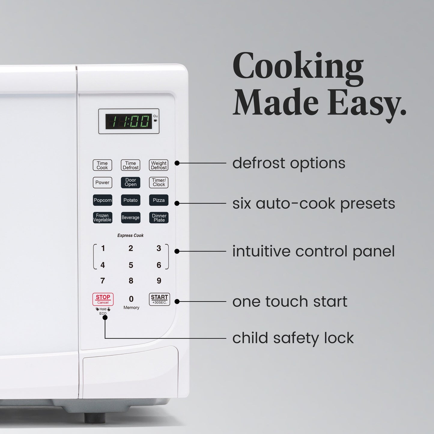 Farberware 1000-Watt 1.1 Cu. Ft. Countertop Microwave Oven With LED Lighting and Child Lock