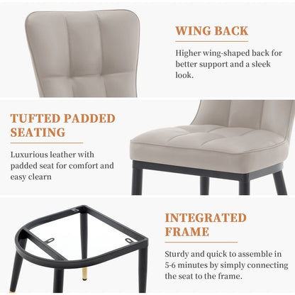 Faux Leather Upholstered Dining Chairs Set of 2/4