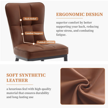 Faux Leather Upholstered Dining Chairs Set of 2/4