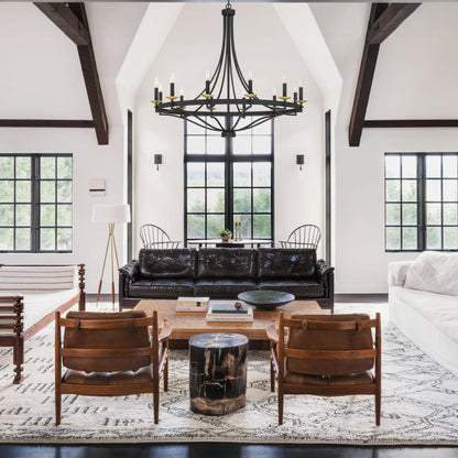 Fidenza 12-light Modern Farmhouse Empire Wagon Wheel Chandelier with UL - D40'' * H135''