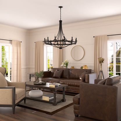 Fidenza 12-light Modern Farmhouse Empire Wagon Wheel Chandelier with UL - D40'' * H135''