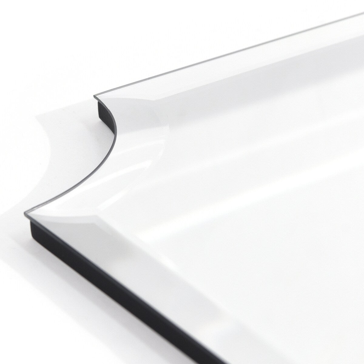 Frameless Rectangle Scalloped Beveled Wall Mirror, Bathroom, Vanity, Bedroom Mirror,1-beveled Edge - Clear