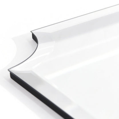 Frameless Rectangle Scalloped Beveled Wall Mirror, Bathroom, Vanity, Bedroom Mirror,1-beveled Edge - Clear