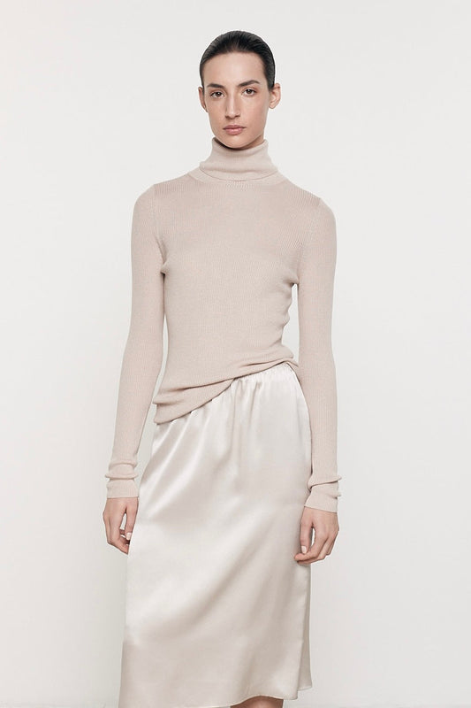 Enza Costa Silk Sweater Layering Turtleneck