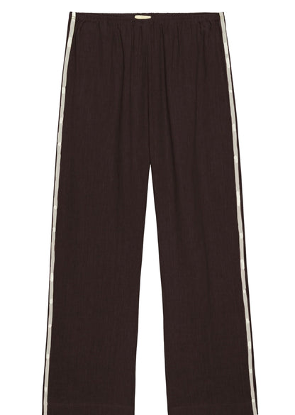 Donni Linen Stripe Crop Racer Pant