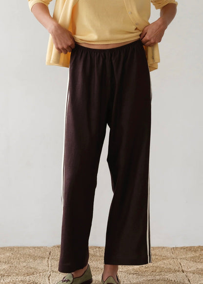 Donni Linen Stripe Crop Racer Pant