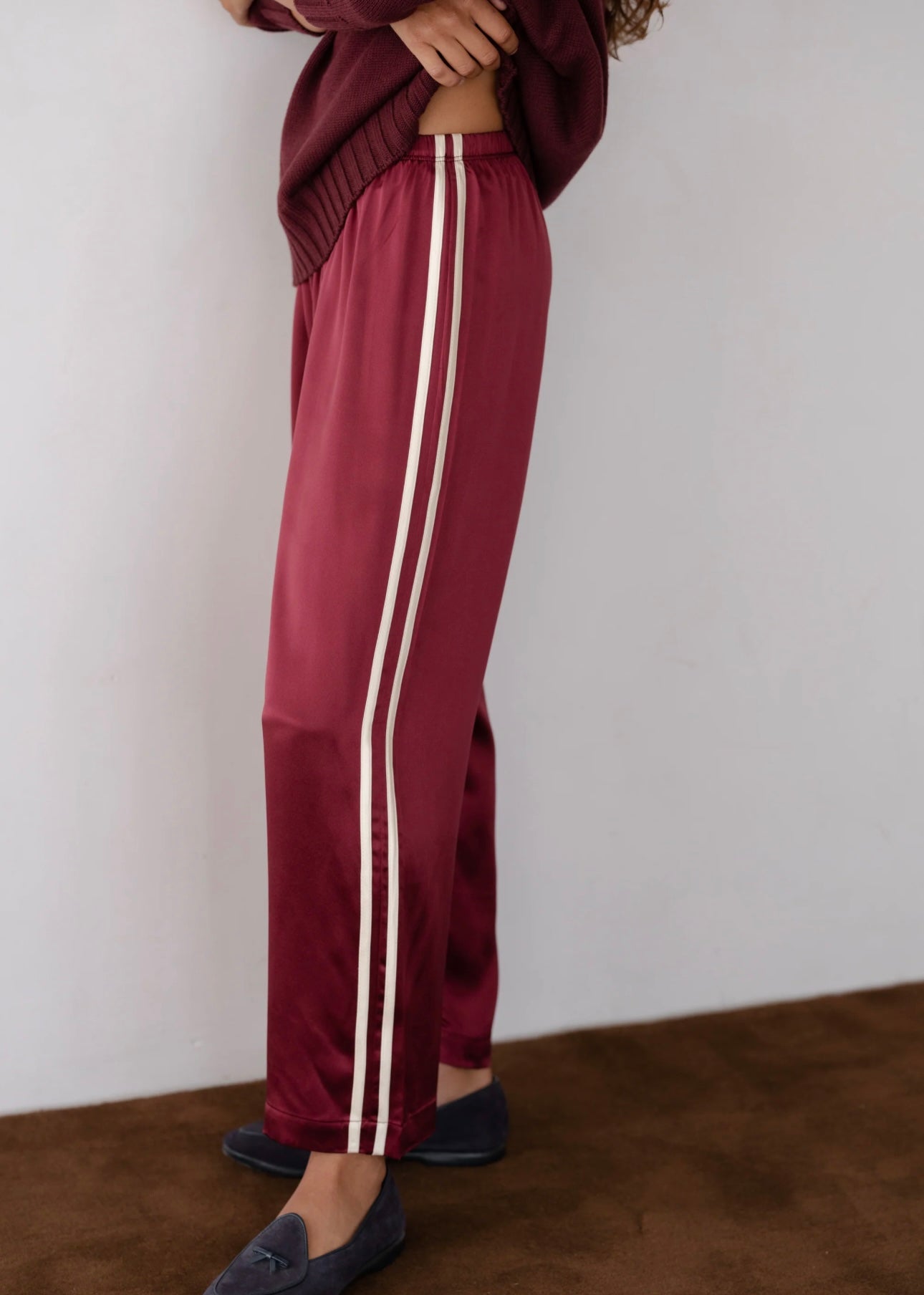 Donni Silk Stripe Crop Pant
