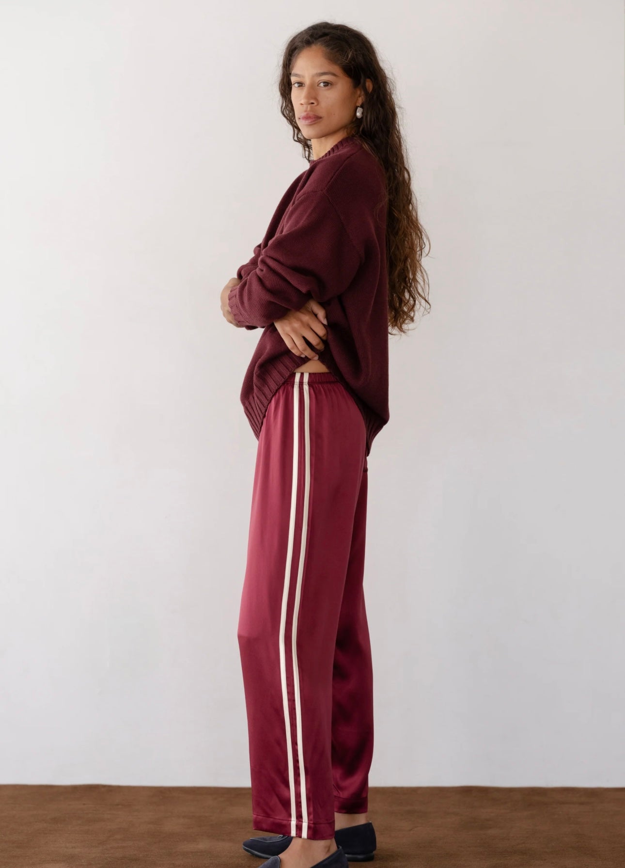 Donni Silk Stripe Crop Pant