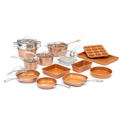 Gotham Steel Hammered 20pc Non Stick Cookware Set