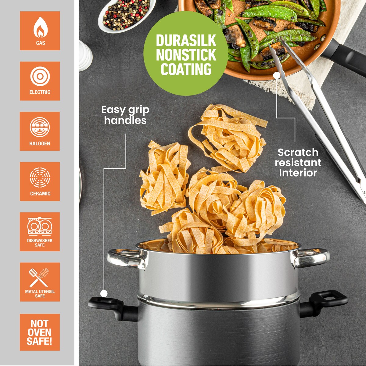 Gotham Steel Pro Premier Hard Anodized 10 Piece Nonstick Cookware Set