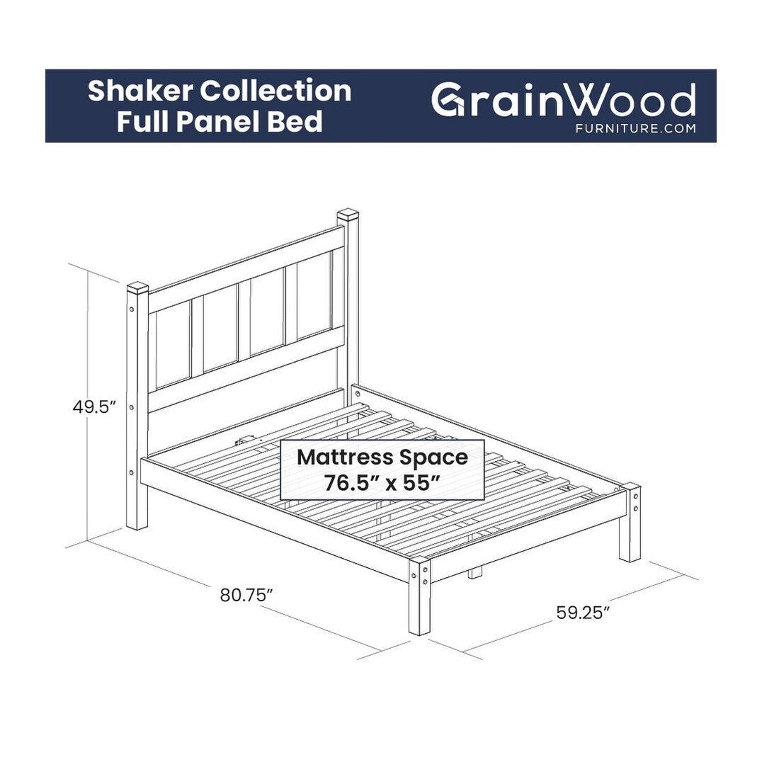 Grain Wood Furniture Shaker Solid Wood Panel Platform Bed