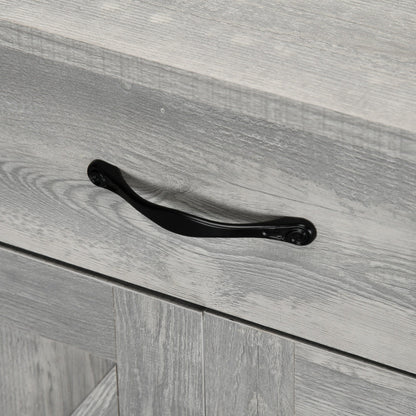 HOMCOM 32 Farmhouse Barn Door Style Sideboard Cabinet,Buffet Storage Cabinet Coffee Bar for Living Room or Entryway