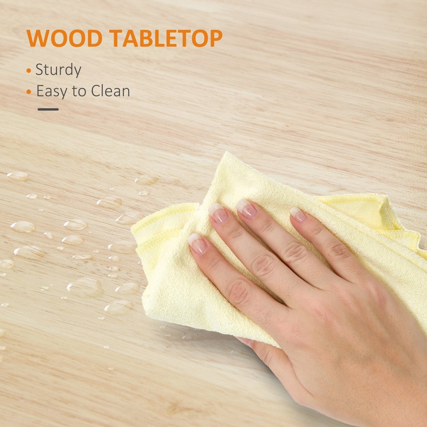 HOMCOM Kitchen Trolley, Wood Top Utility Cart on Wheels with Open Shelf and Storage Drawer for Dining Room, Kitchen