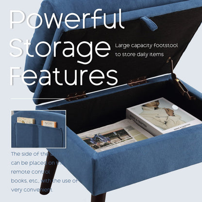 HOMYKA Accent Lounge Chair with Adjustable Backrest Storage Ottoman