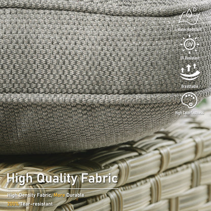 HOOOWOOO 2-piece High Back Wicker Rattan Outdoor Patio Chair Set