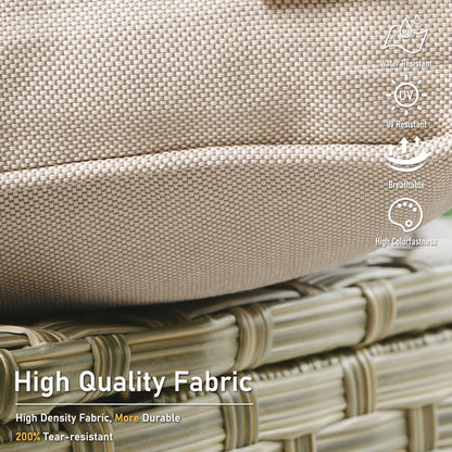 HOOOWOOO 2-piece High Back Wicker Rattan Outdoor Patio Chair Set