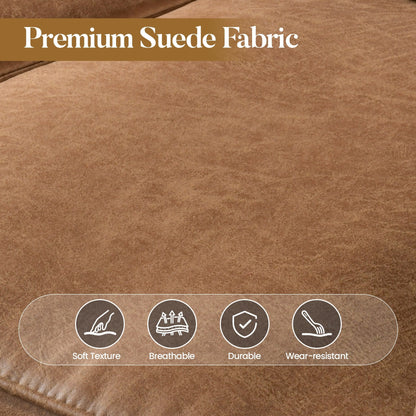 HOOOWOOO Mid-Century 3-Seat Upholstered Sofa with Wood Legs for Living Room