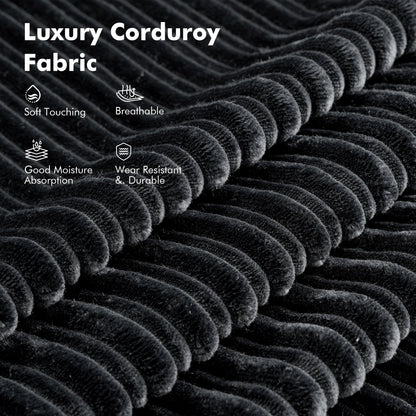 HOOOWOOO Modern Corduroy Fabric Folding Sofa Couch