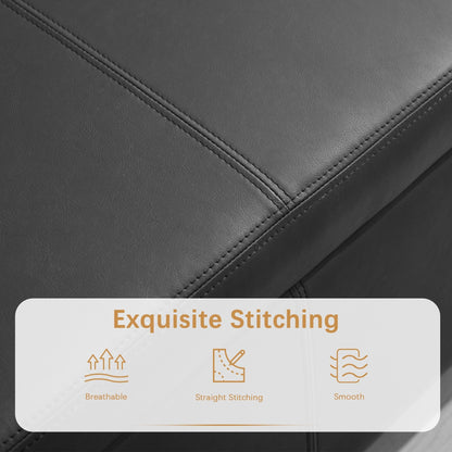 50.3 x 17.50 x 18 Upholstered Rectangular Storage Ottoman-Faux Leather