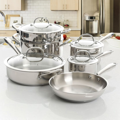 Heavy Duty Stainless Steel Cookware 10 Piece Set