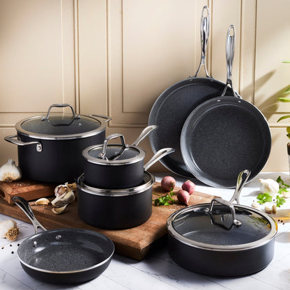 Henckels Capri Ceramic 11-pc Aluminum Ceramic Nonstick Cookware Set - Grey