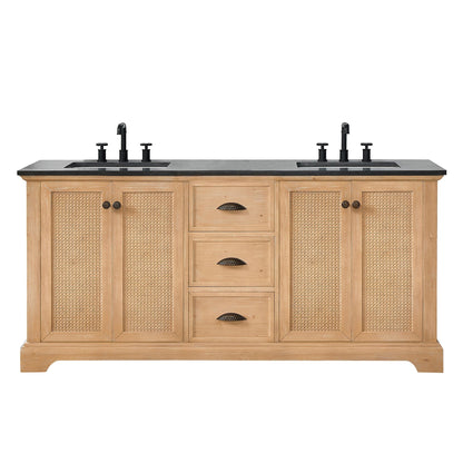 Hervas Bath Vanity with Natural Marble Top without Mirror