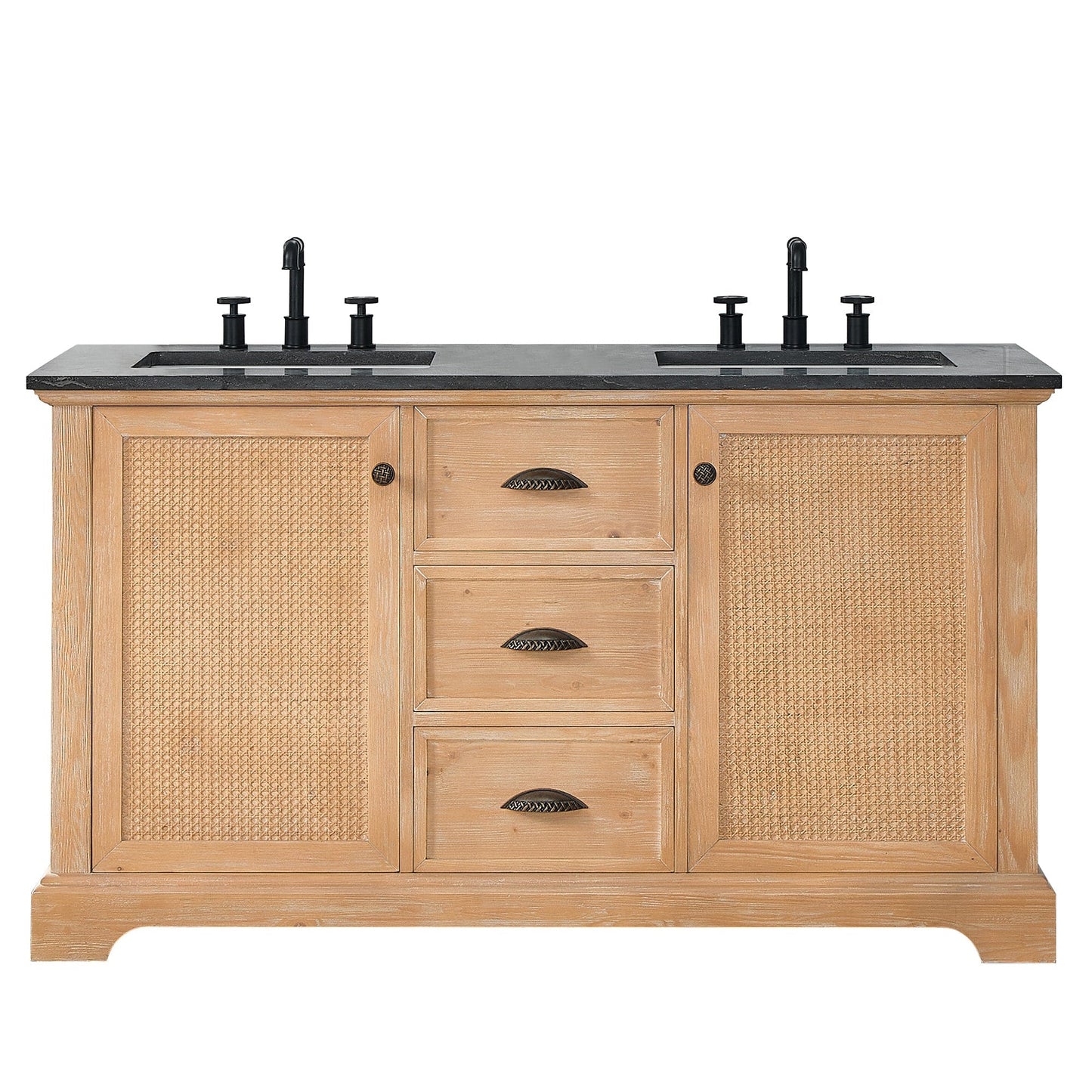 Hervas Bath Vanity with Natural Marble Top without Mirror