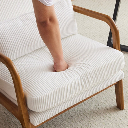 High Back Solid Wood Armrest Backrest Leisure Chair Accent Chair