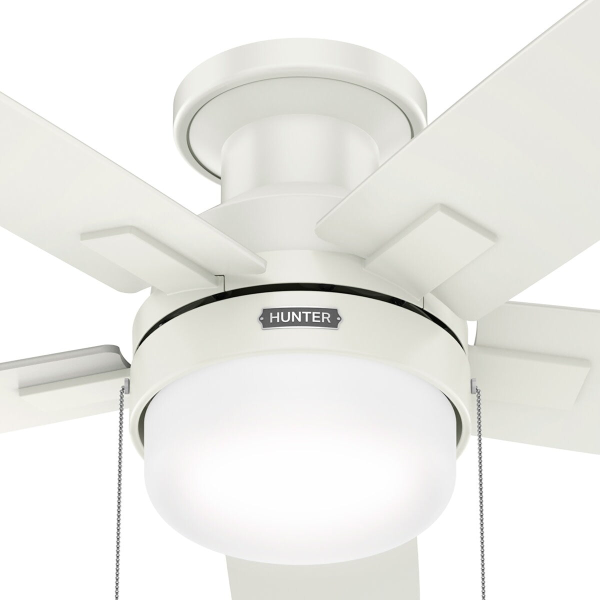Hunter 52 Anisten Low Profile Ceiling Fan with LED Light and Pull Chain - Modern, Contemporary, Transitional