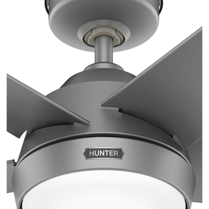 Hunter 52 Skyflow Outdoor Ceiling Fan w/ LED Light Kit, Wall Control - Coastal Modern Contemporary - WeatherMax - WET-RATED!