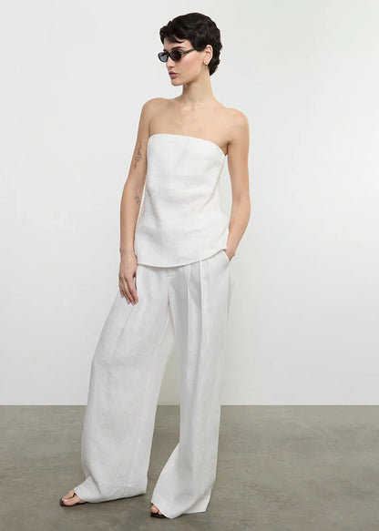 Enza Costa Linen Pleated Trousers