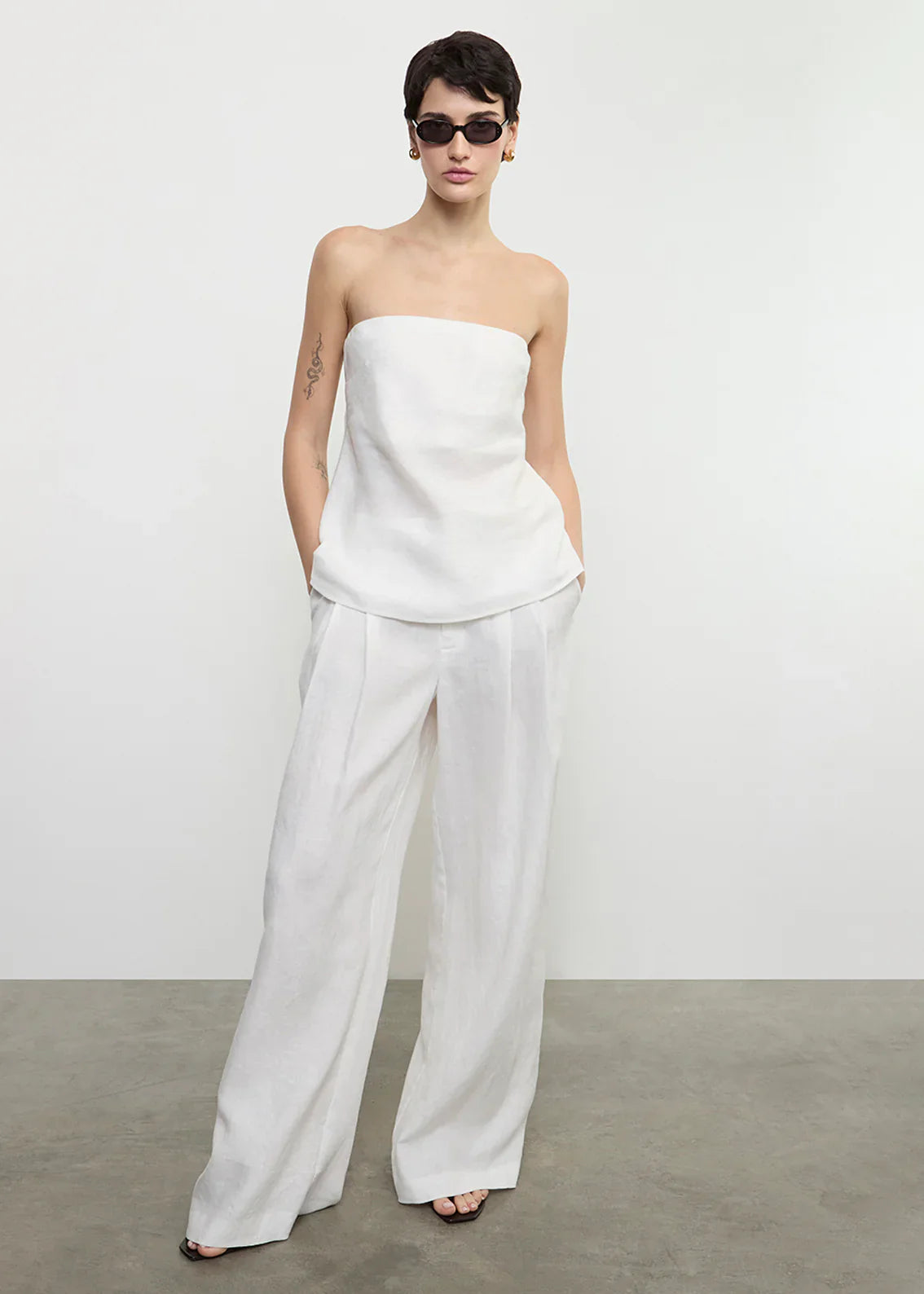 Enza Costa Linen Pleated Trousers