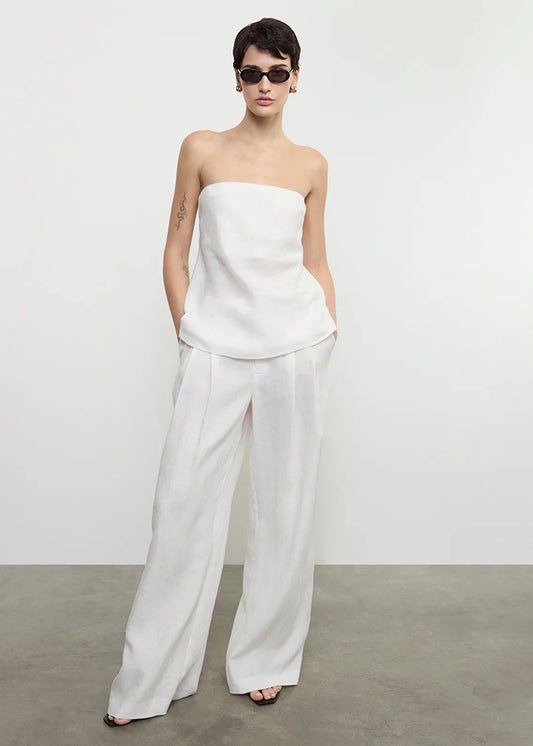 Enza Costa Linen Pleated Trousers