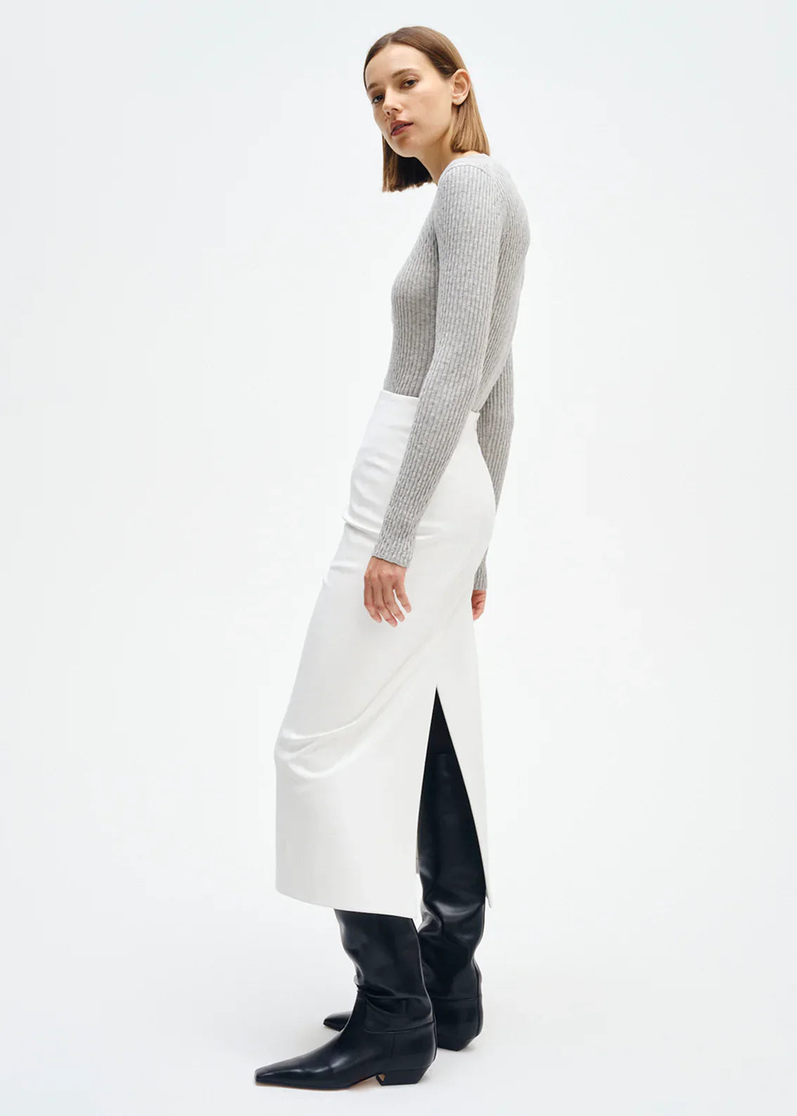 Enza Costa Cashmere Cotton Pointelle L/S Crew