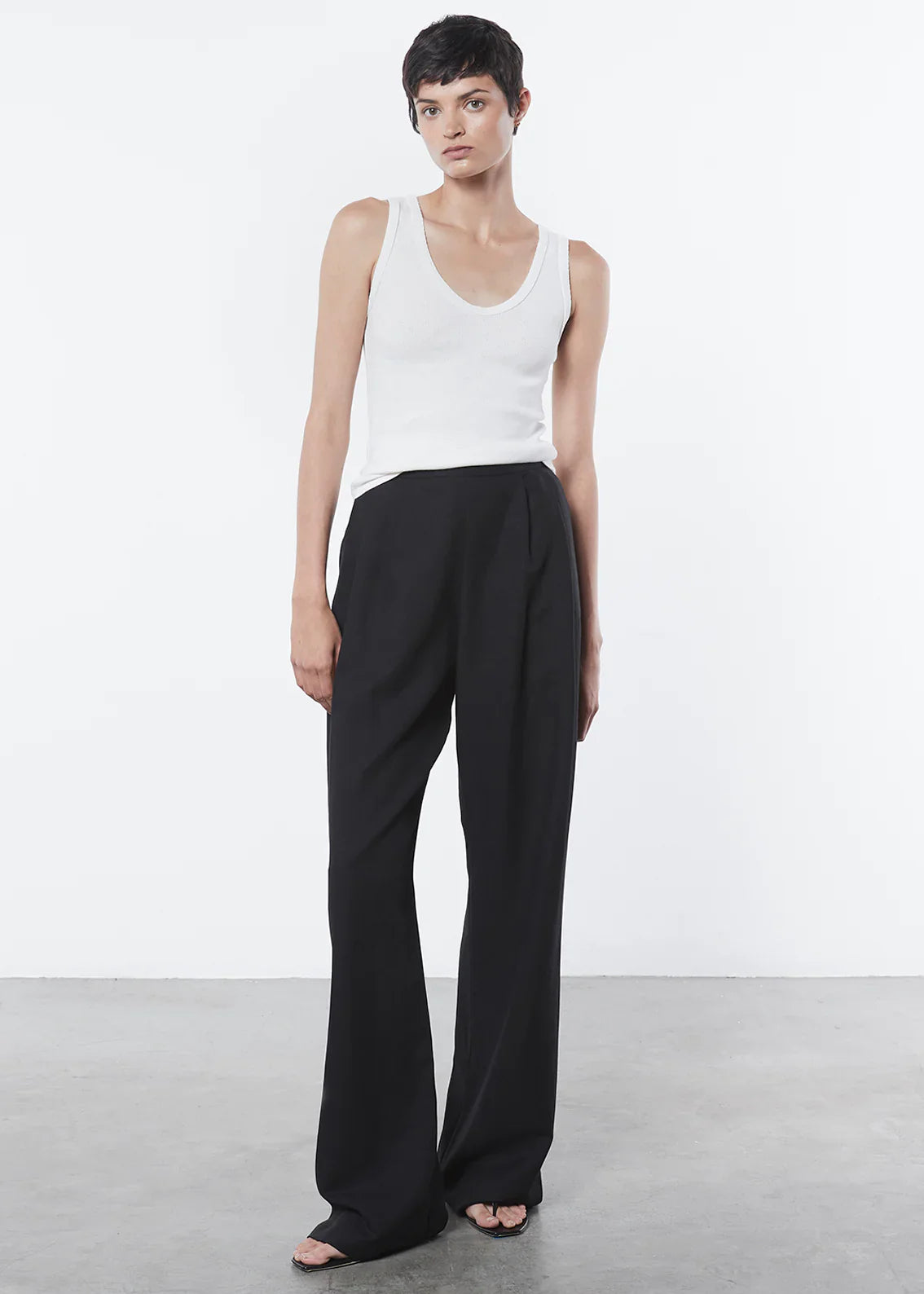 Enza Costa Scallop Edge Pointelle Tank