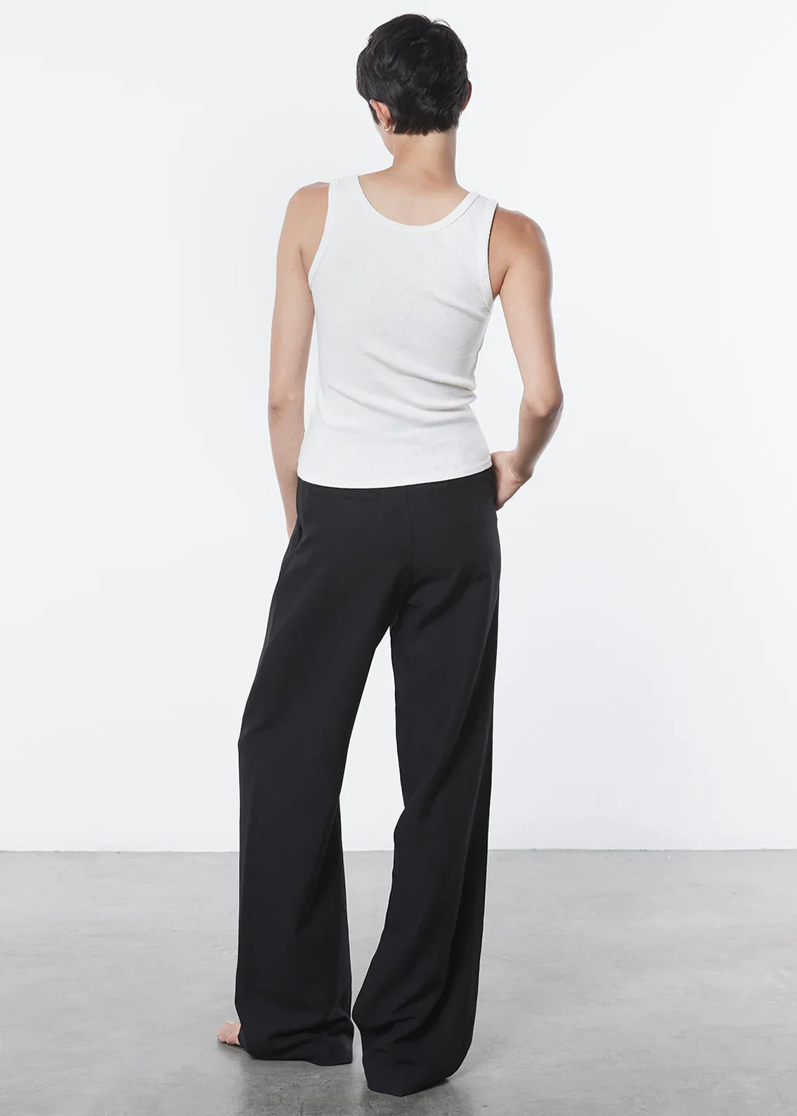 Enza Costa Scallop Edge Pointelle Tank