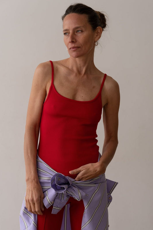 Donni Rib Spaghetti Tank