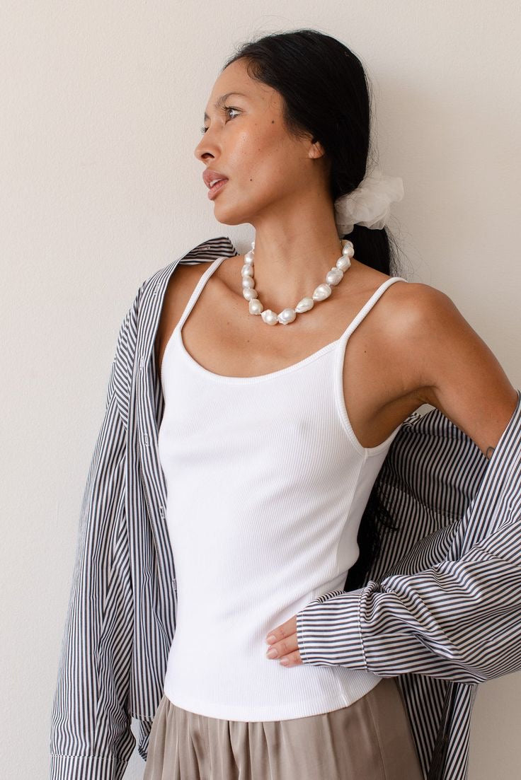Donni Rib Spaghetti Tank