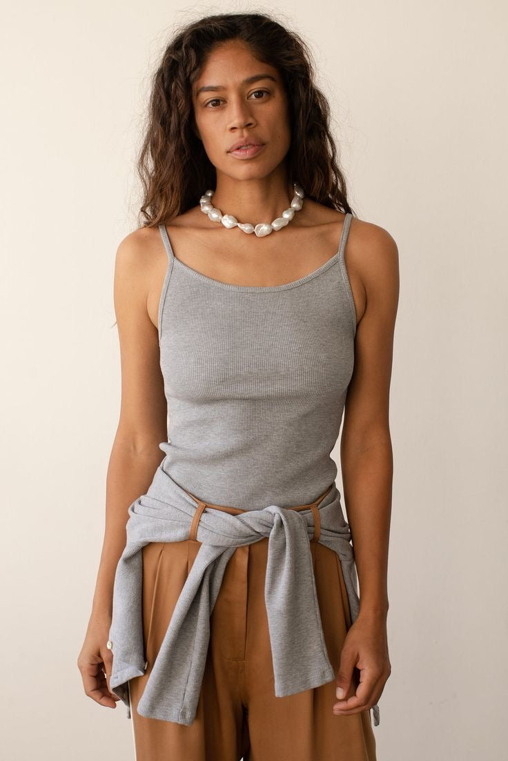 Donni Rib Spaghetti Tank
