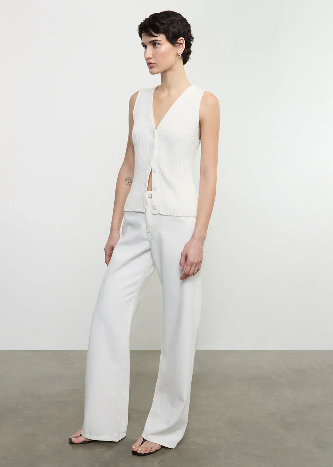 Enza Costa Boucle Knit Vest