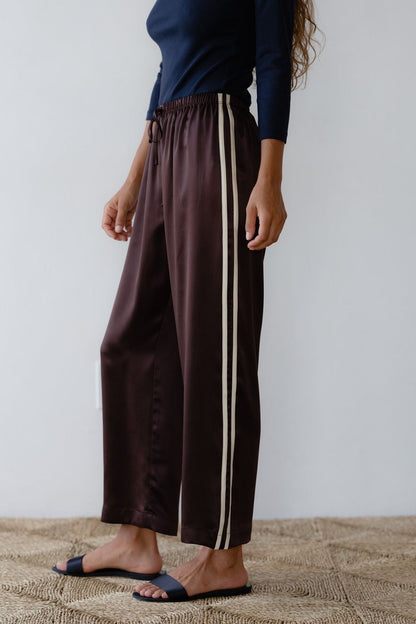 Donni Silk Stripe Crop Pant