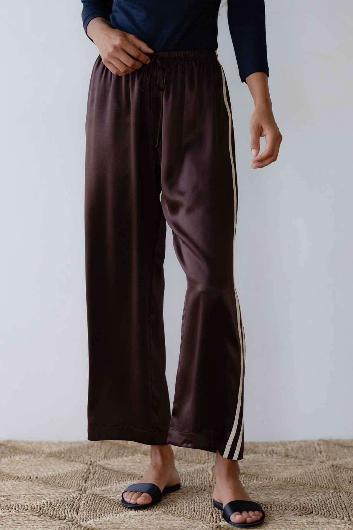 Donni Silk Stripe Crop Pant