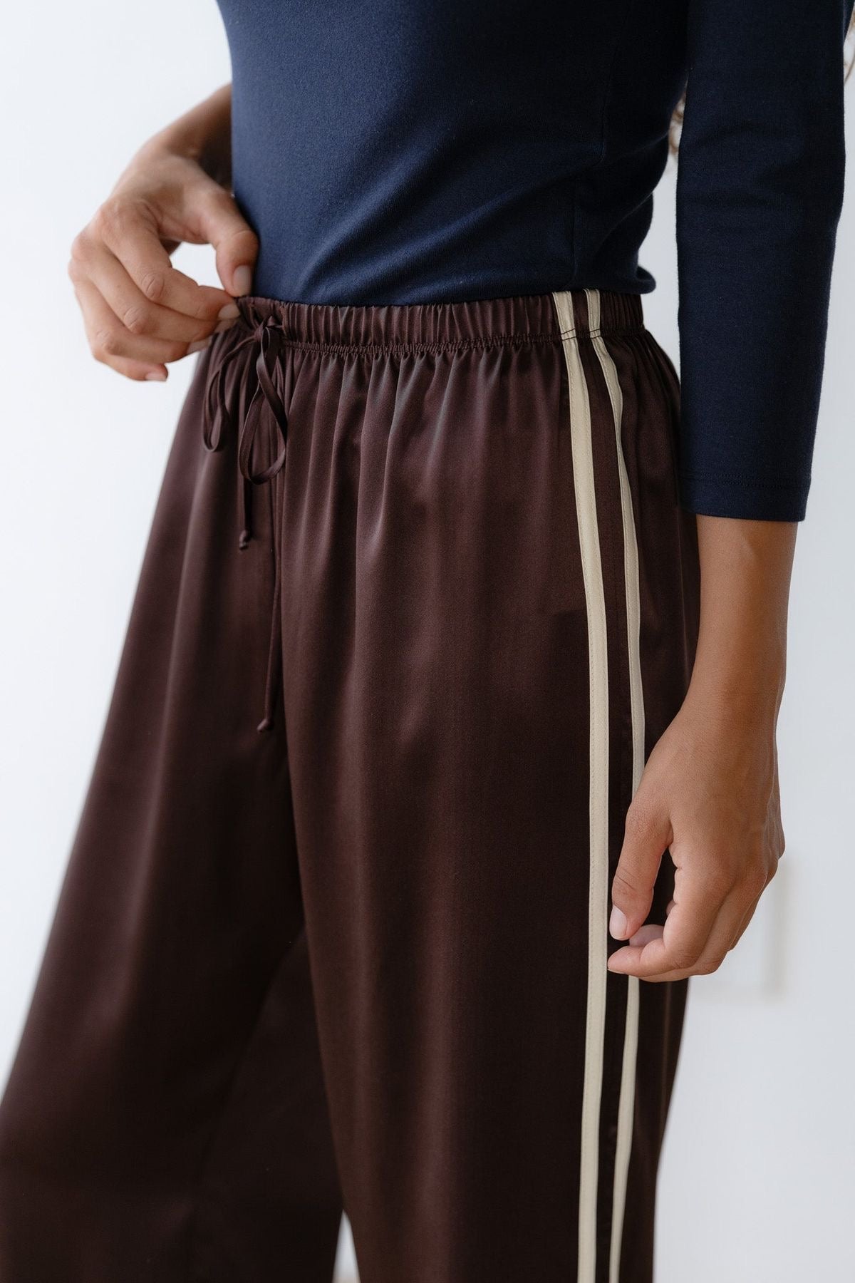 Donni Silk Stripe Crop Pant