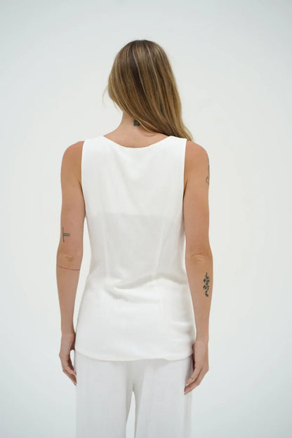 LNA Kai Long Line Linen Vest