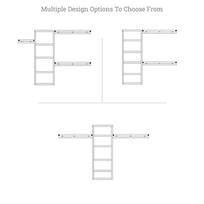 John Louis Home Solid Wood Reach-In Simplicity Closet System Espresso